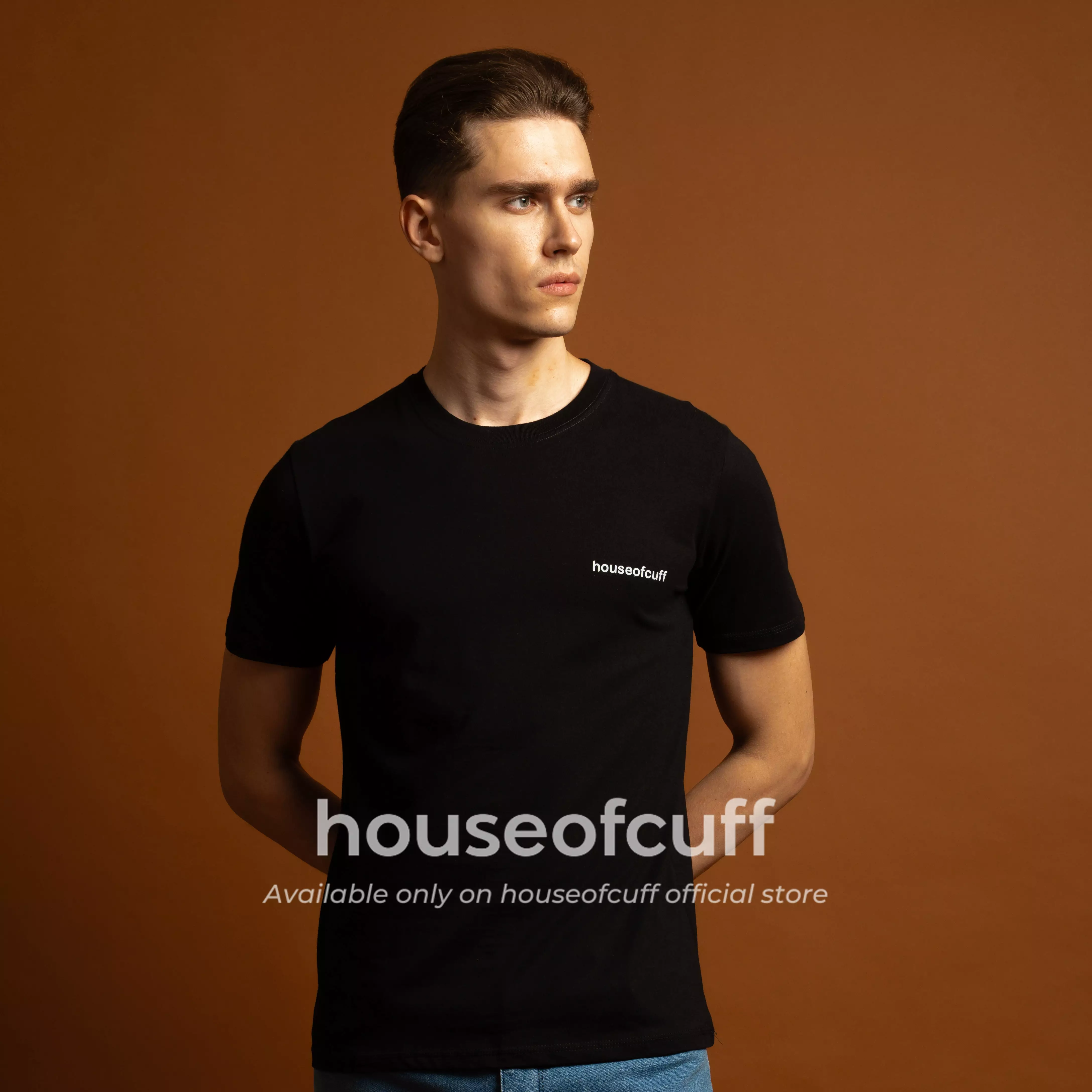 Houseofcuff Kaos Lengan Pendek Katun Kombed 30s Garuda Peta Indonesia Hitam