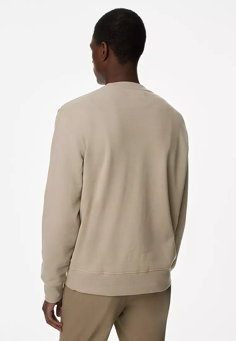 Pure Cotton Crew Neck Sweatshirt