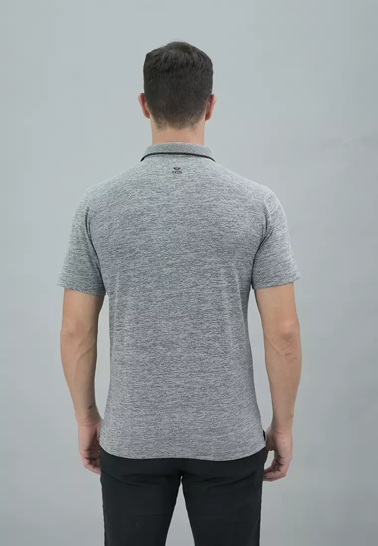 LGS - Kaos Casual Pria - Kaos Polo - Lengan Pendek - Abu-Abu Muda - Polos