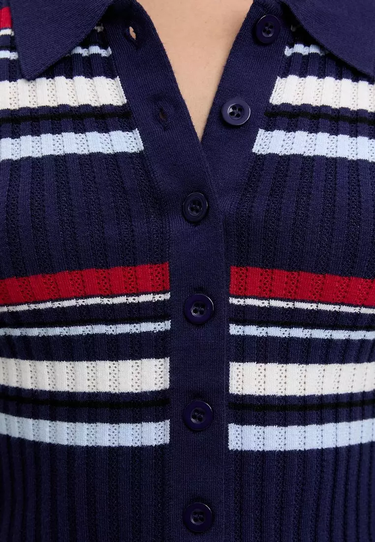 Striped Knit Top - Navy