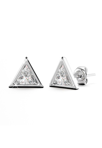925 Signature silver 925 SIGNATURE Trilliant Cut Simulated Diamond Earrings-Silver 0E568ACB4EBF48GS_1