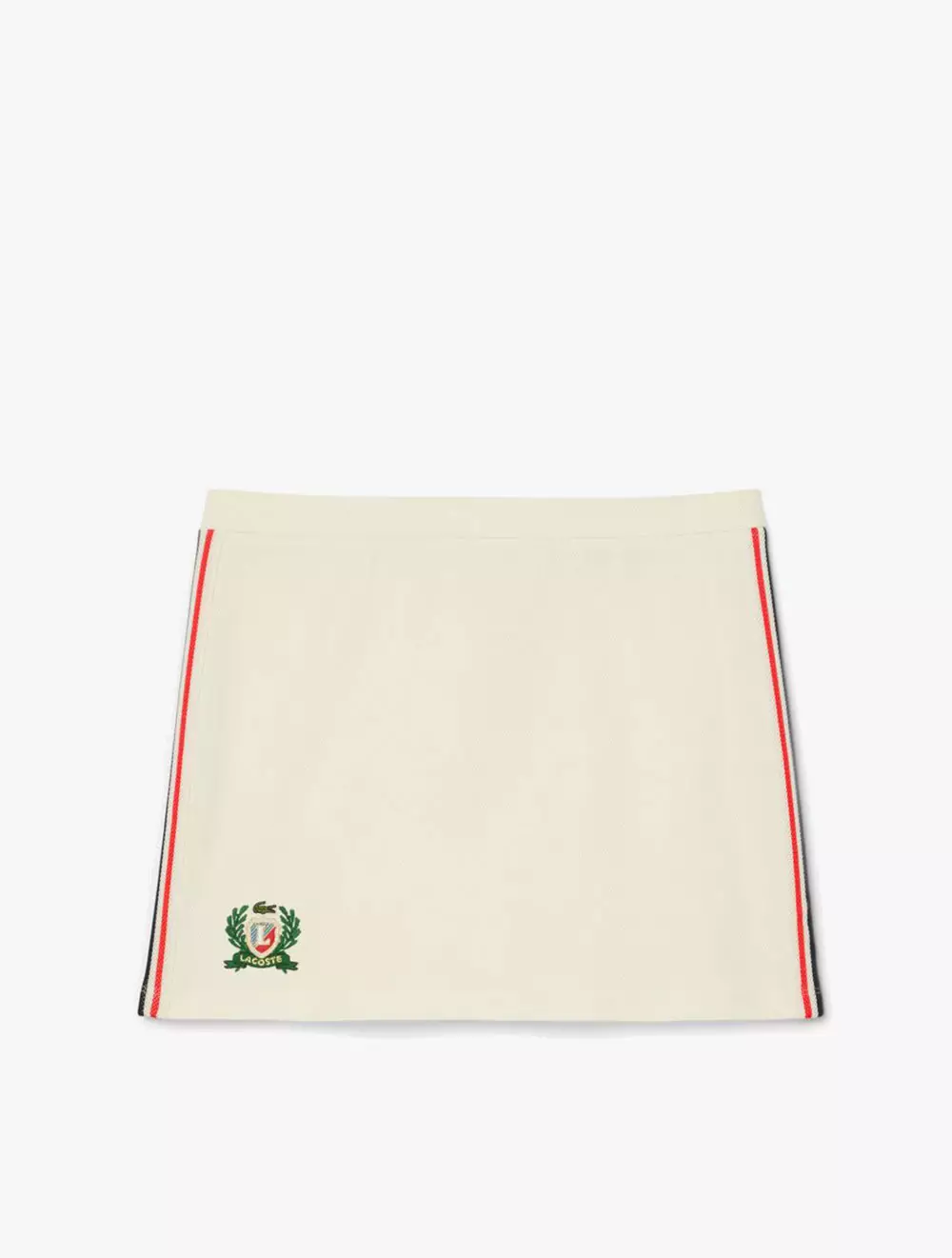 French Made Textured Piqué Skirt - White