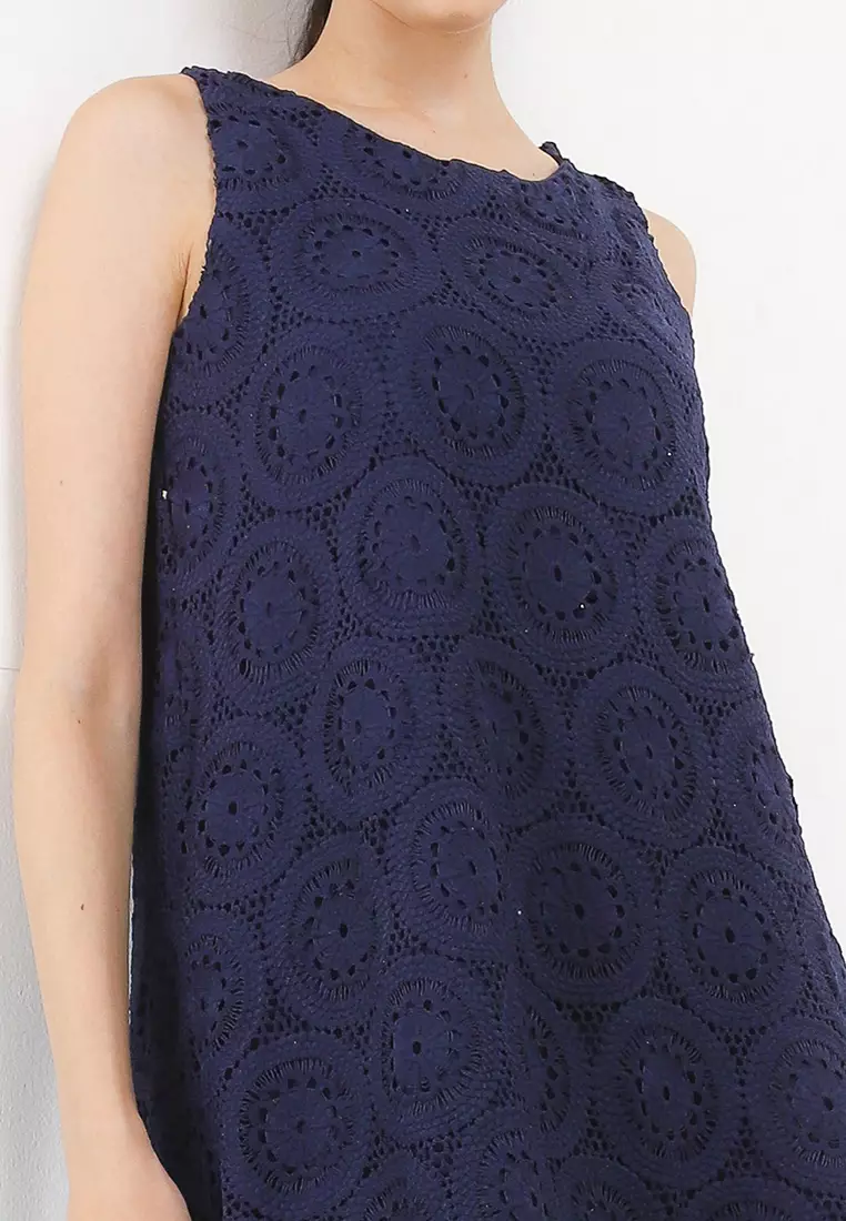 Printed Crochet Lace Dress