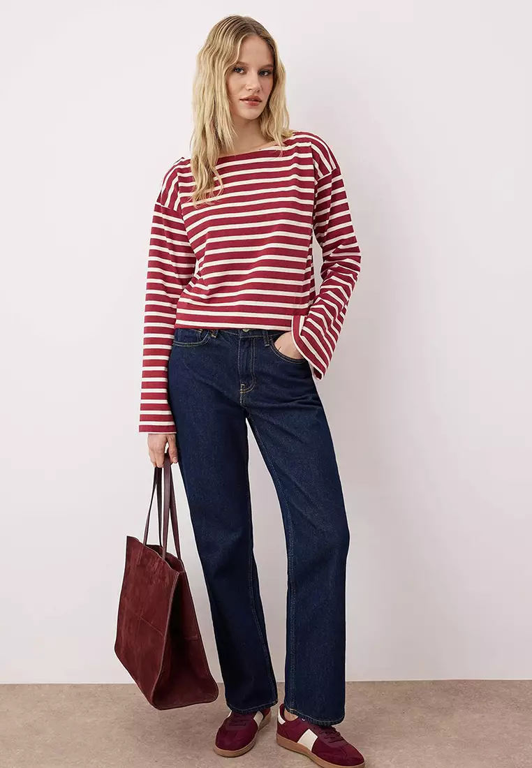 Stripe Long Sleeves Top