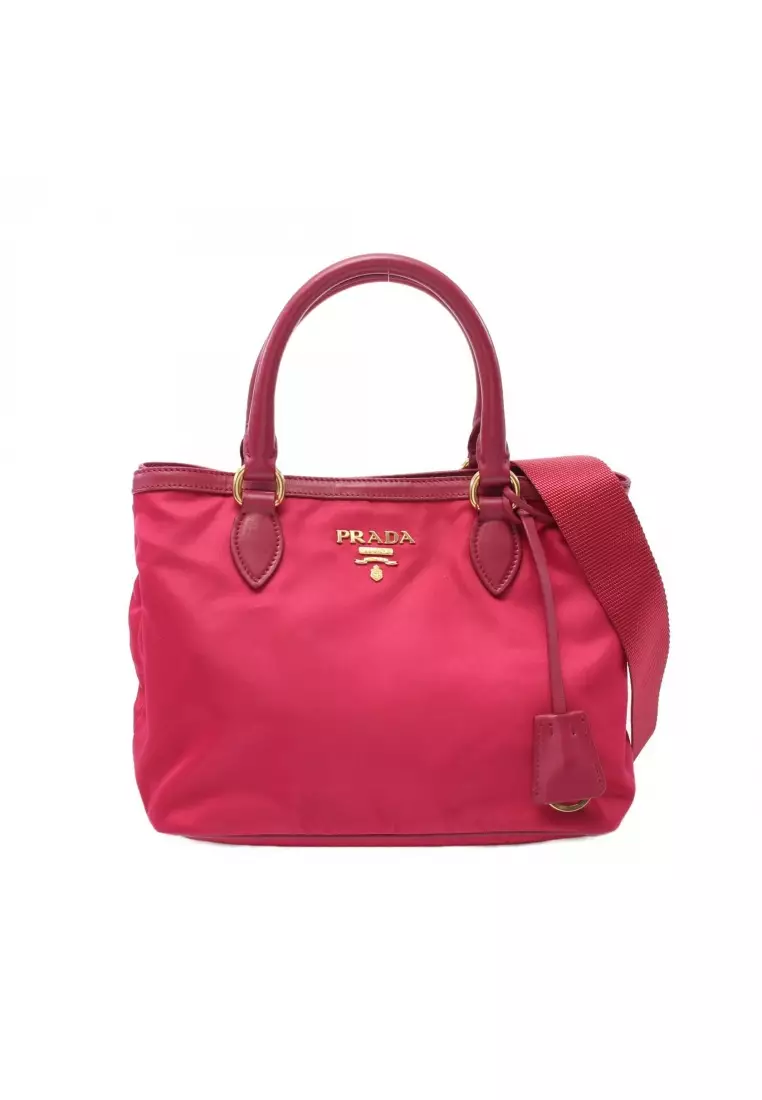 Pre-Loved Prada TESSUTO SOFT CA Handbag Nylon leather Pink purple 2WAY