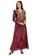 Devain Kapoor red and multi Her Majesty Cuff Sleeve Dress with Swarovski Crystal Embellishments 3EB9AAA24B84A7GS_1
