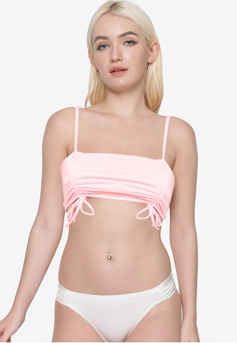 LC Waikiki pink Plain Bikini Top With Lacing Detail 8843FUS7E0C68EGS_1