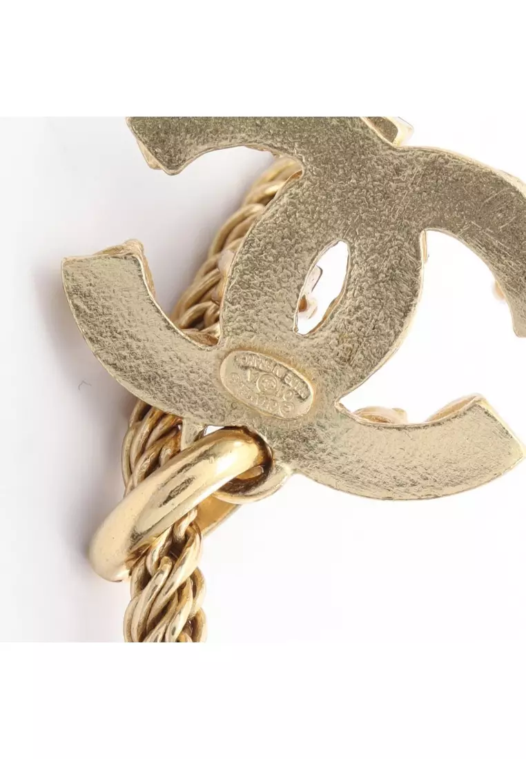 Pre-Loved Chanel coco mark Gripoix necklace GP Rhinestone gold multicolor 01A