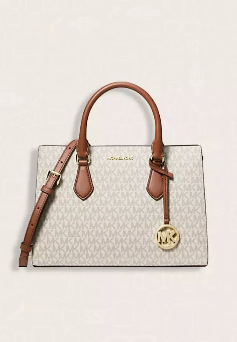 Michael Kors Sheila Medium Logo Satchel Vanilla