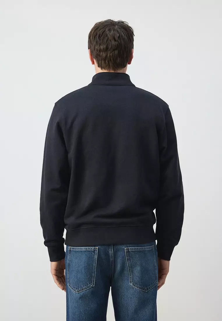 100% Cotton Zip-Neck Sweatshirt