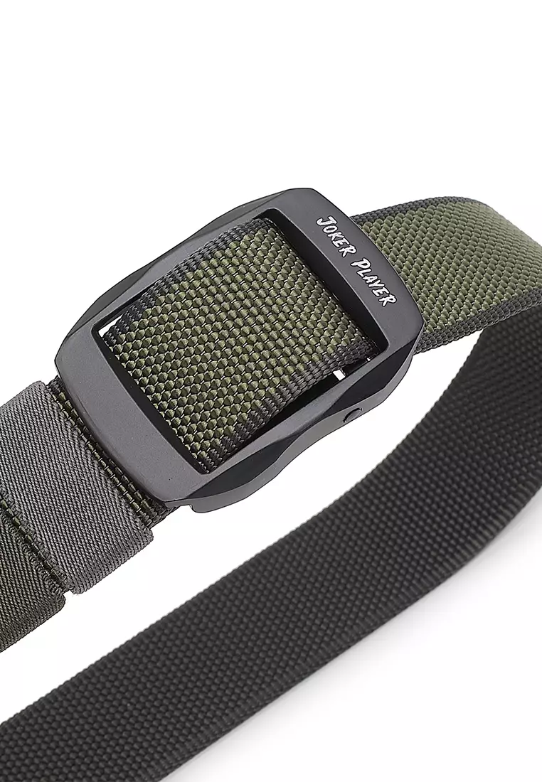 40mm Auto Canvas Belt - Green / Grey