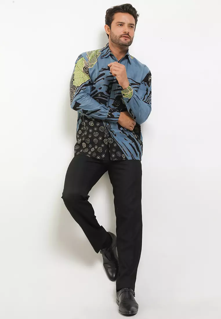 Chava Kemeja Batik Premium Pria Casual Modern Lengan Panjang