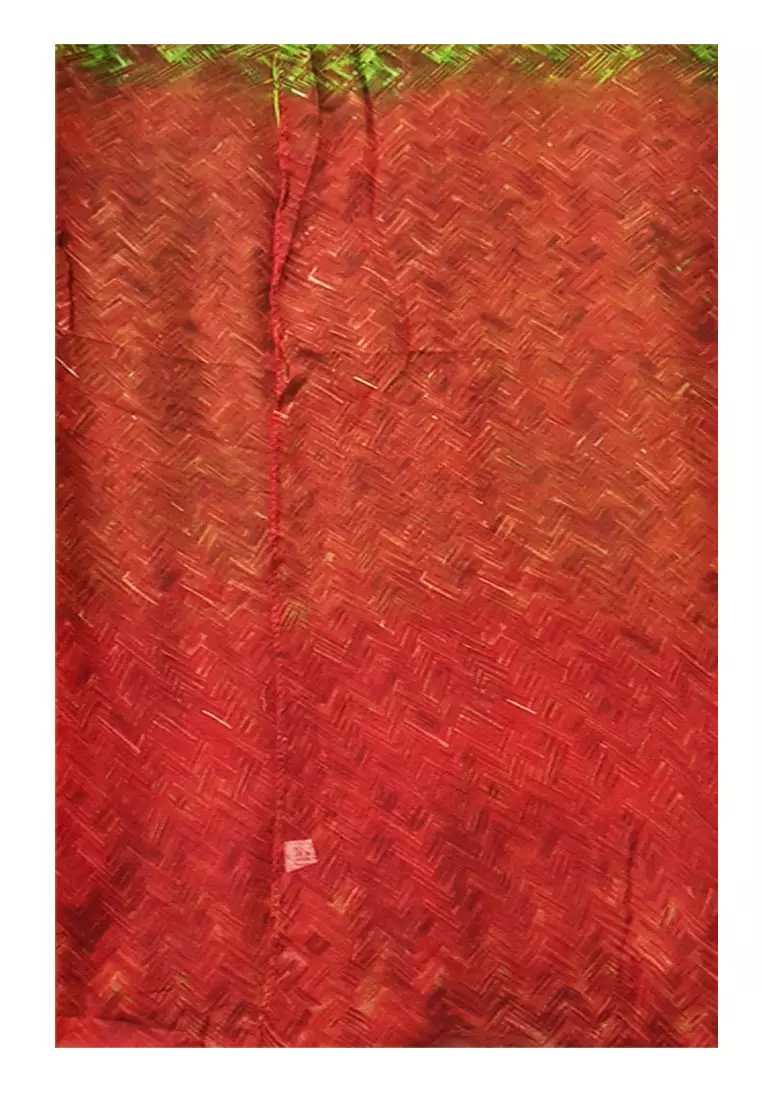 Viviya Printed Scarf Wine Red & Green