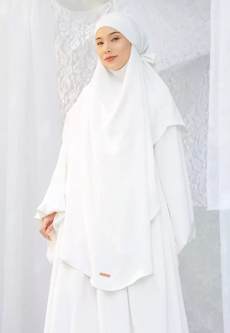Mida Abaya Khimar Set Broken White (Lozy x Hamidah)