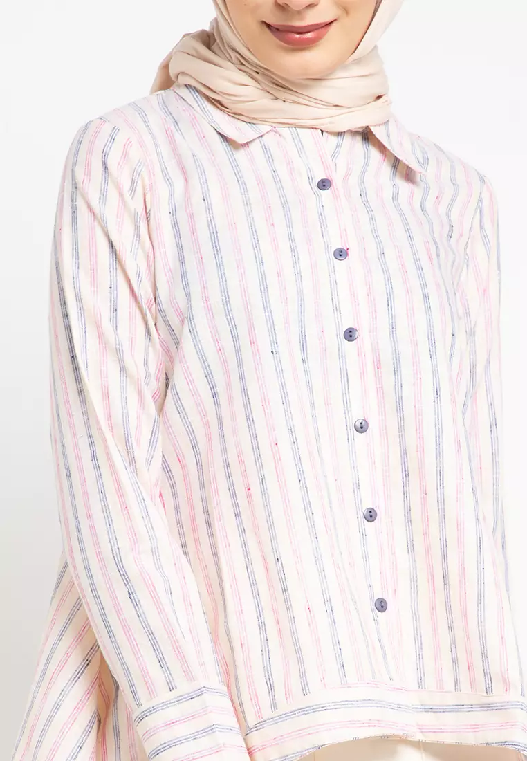 Maja Shirt In Pink Cream Stripes