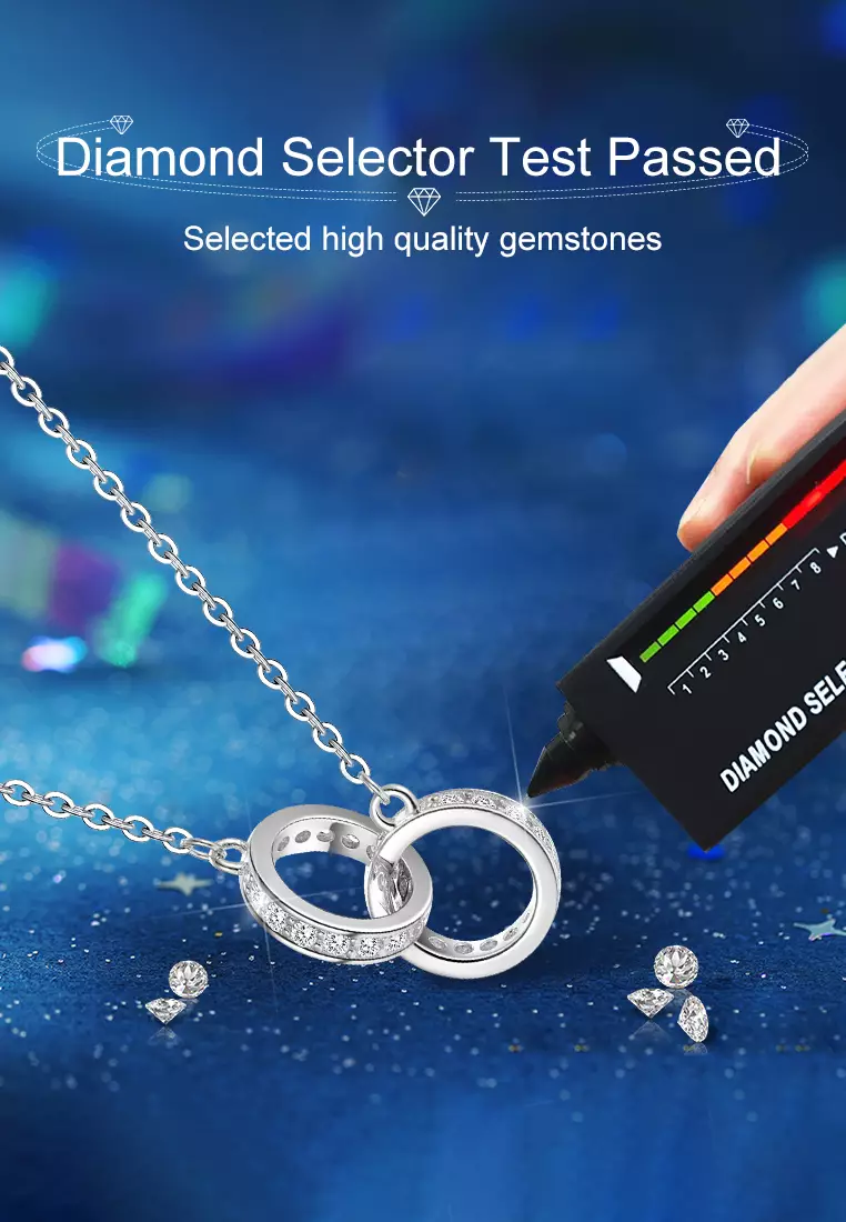 Kalung Wanita Moebius Strip Design Berlian Korea Original Kalung Anti Karat dan Luntur