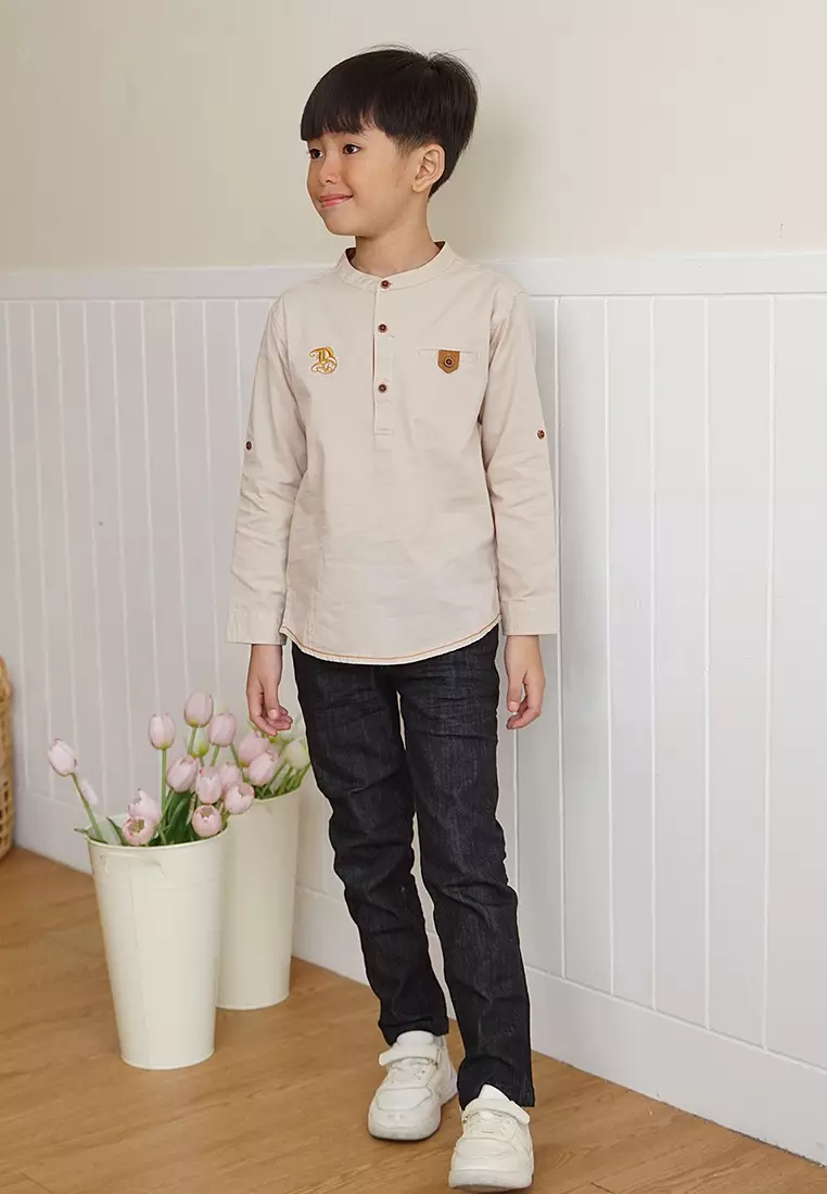 Kemeja Anak Laki Cokelat/ Boy Shirt Brown/ That'S Donald Latte Quack