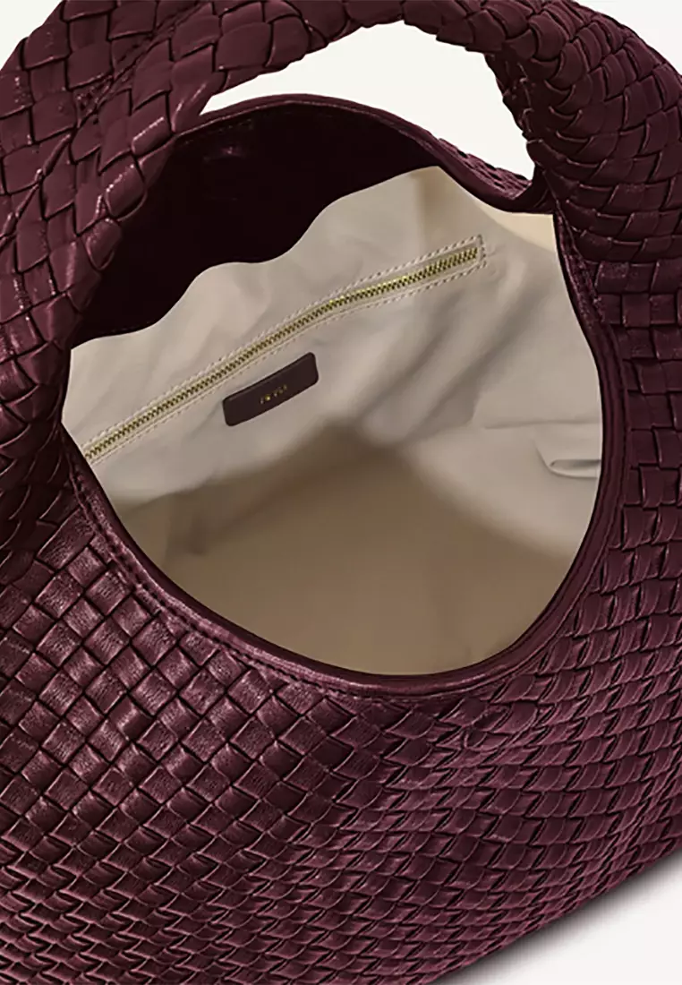 Iaura Woven Shoulder Bag - Deep Burgundy