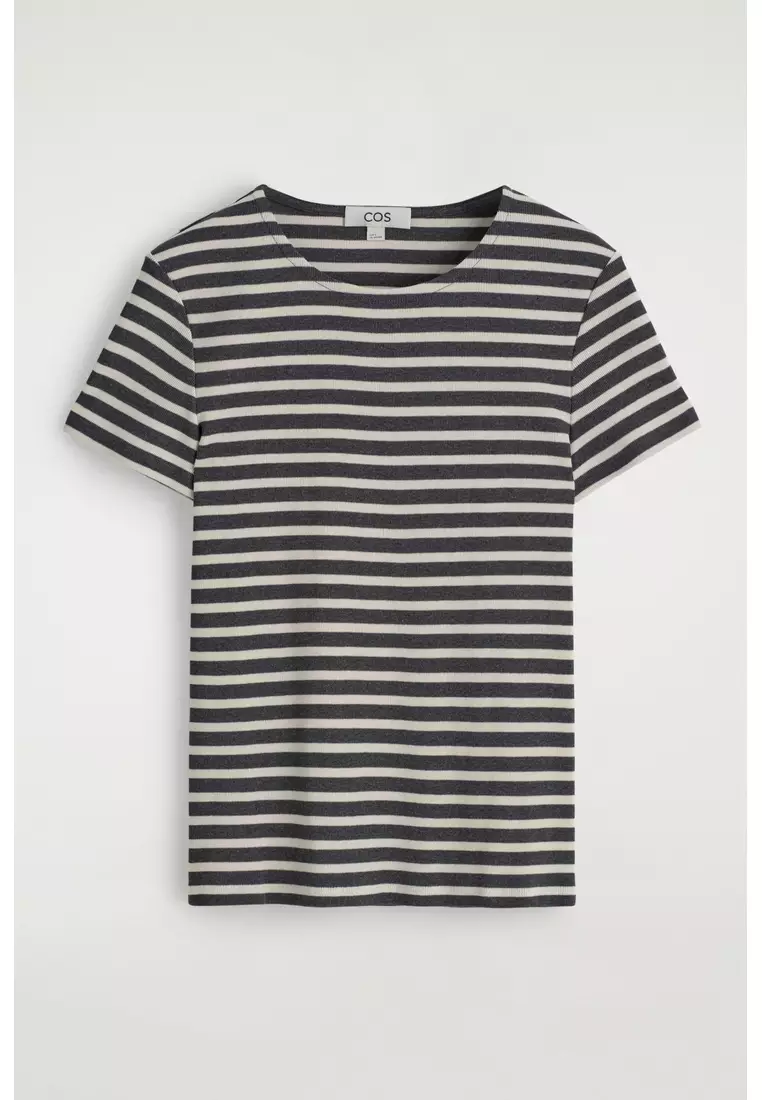 SHRUNKEN SLIM RIBBED T-SHIRT