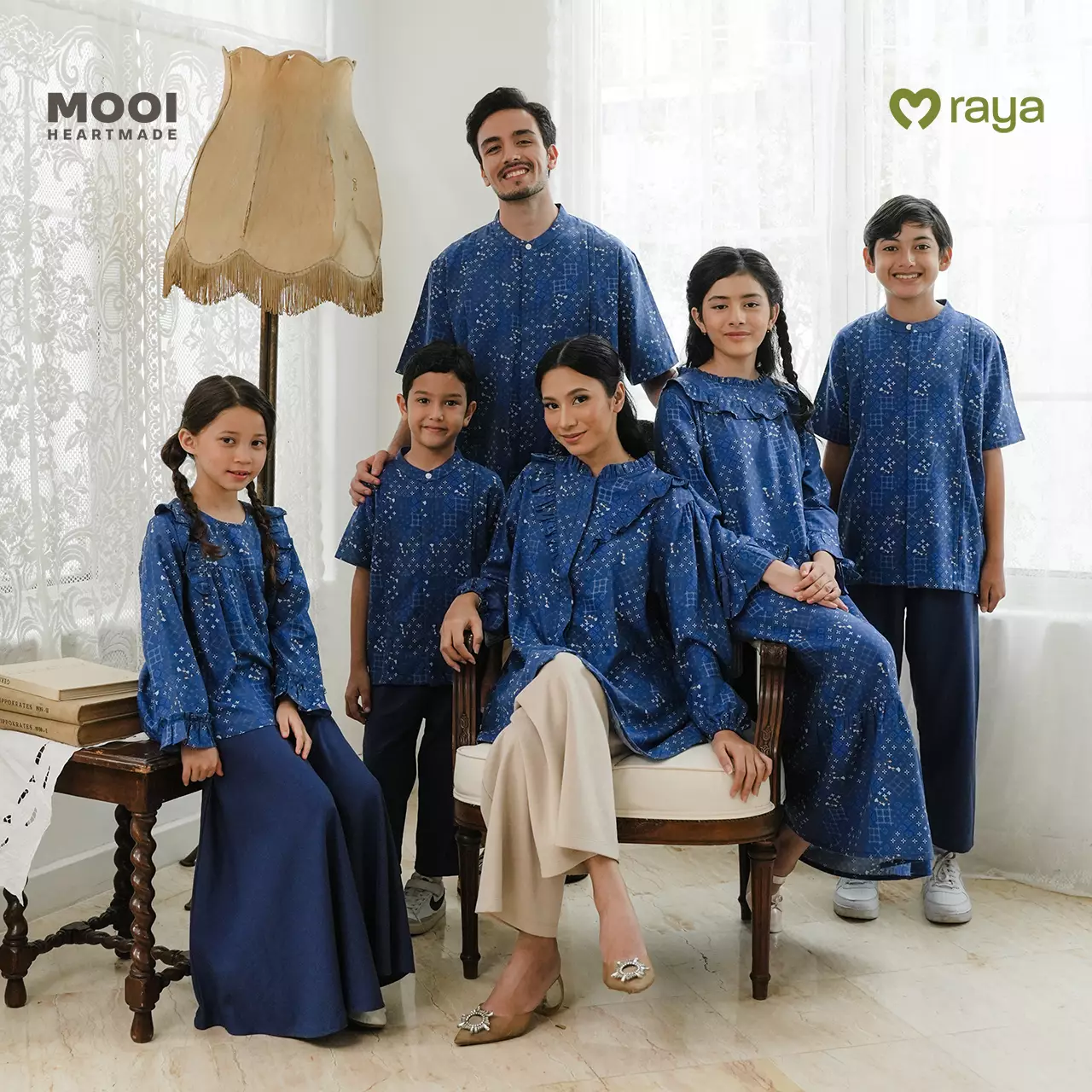 Mooi Tunik Wanita Atasan Wanita Raya Collection Naima Tunik Adult Zeina Series - Sky Blue