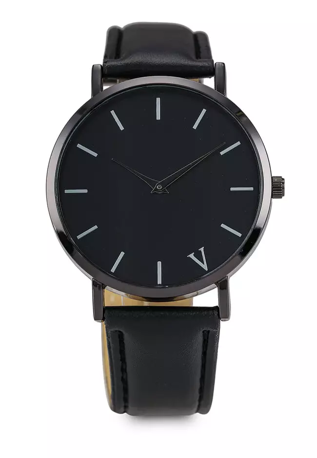 White face watch 2025 with black strap