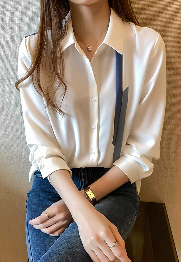 Buy Halo OL Stripe Blouses 2023 Online | ZALORA Singapore