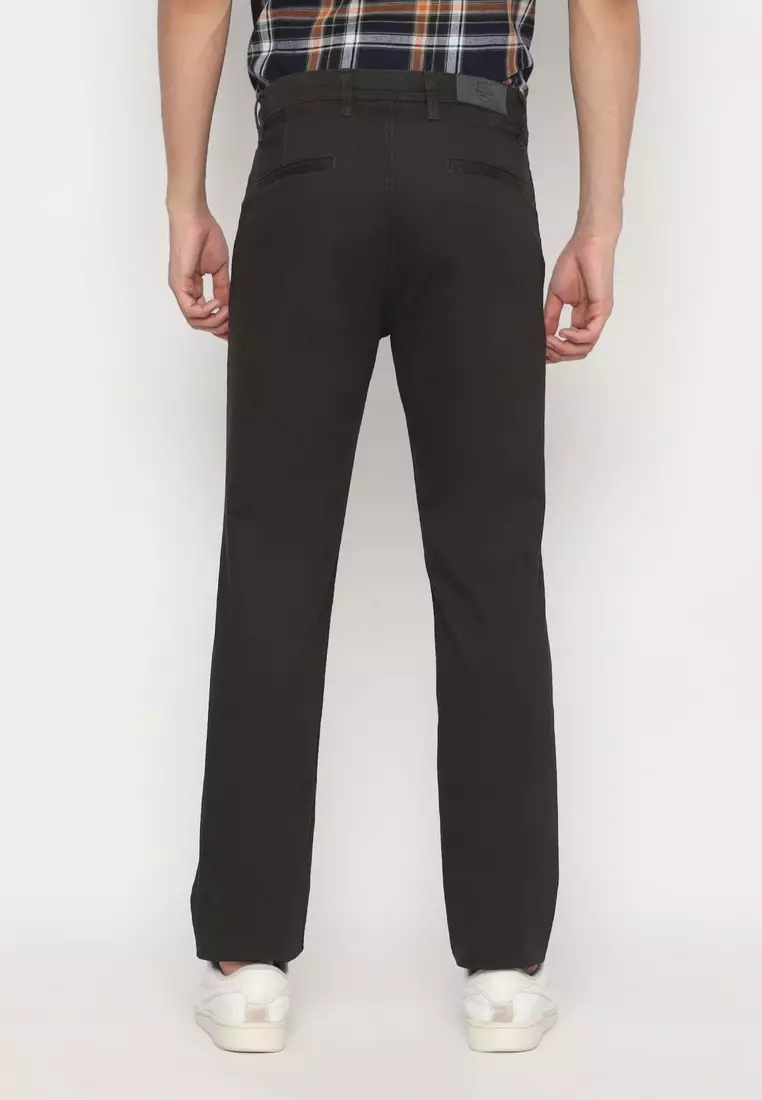 POLICE Celana Chino Panjang Dk.Coffee Cotton Premium Regular Fit Pria