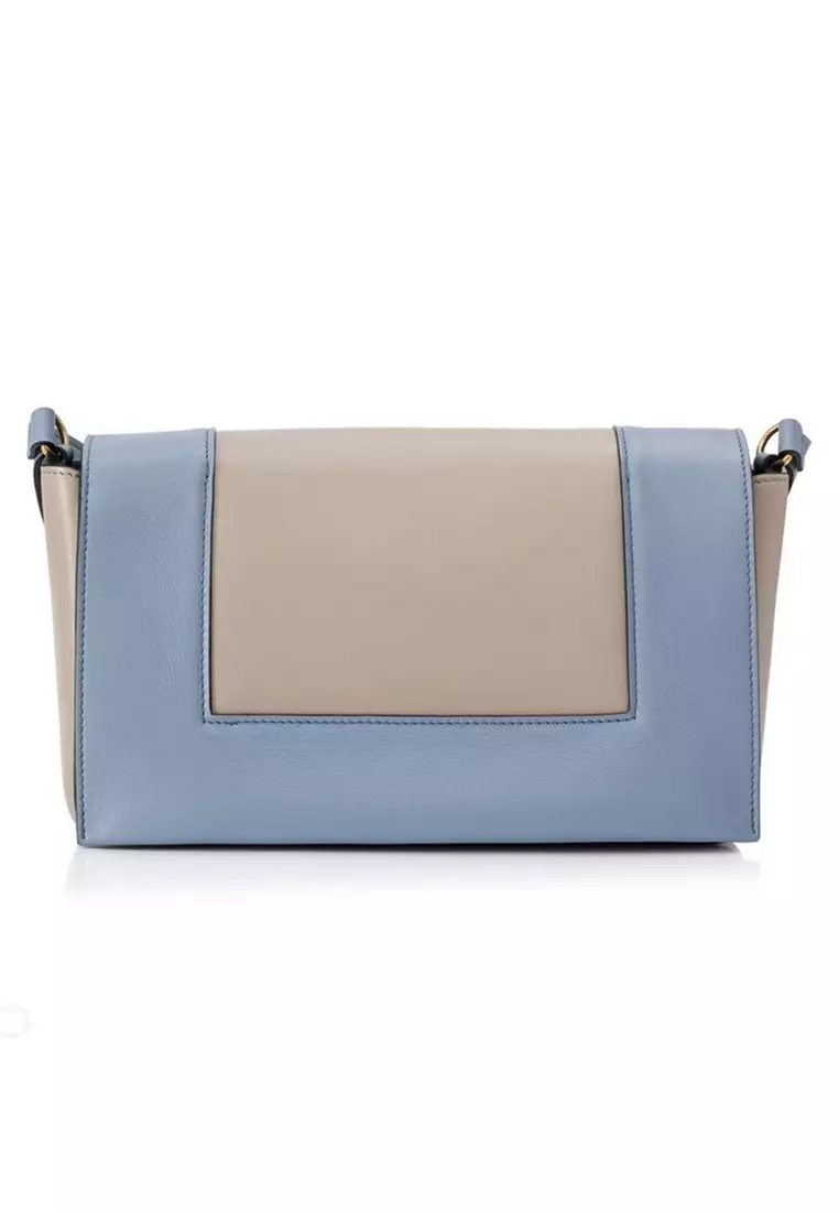 Frame Medium Crossbody Bag for Women in Light Taupe/Medium Blue