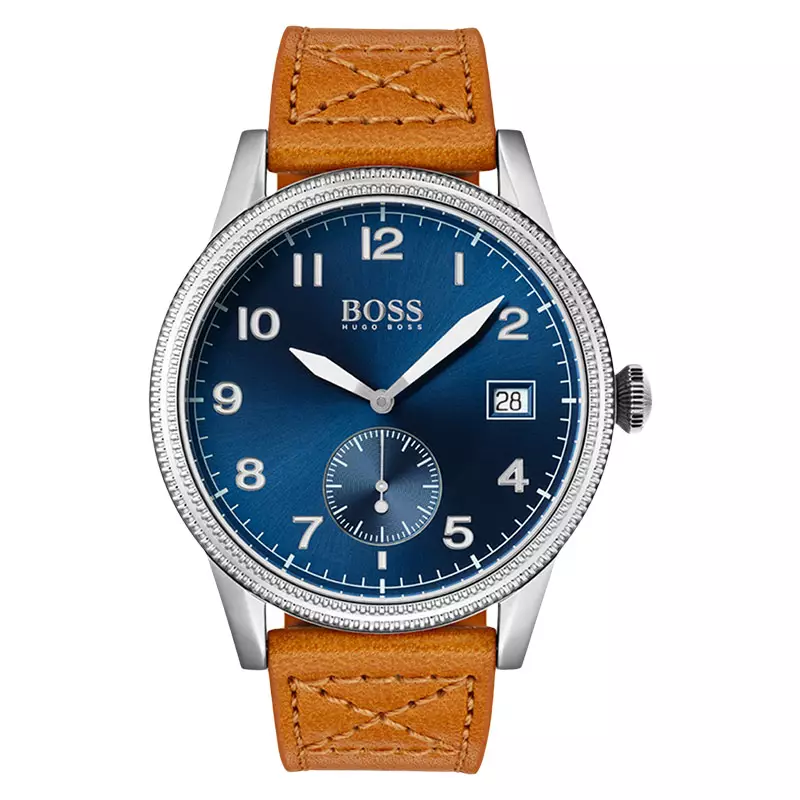 Jam Tangan Pria Hugo Boss Legacy 1513668 Men Blue Dial Brown Leather Strap
