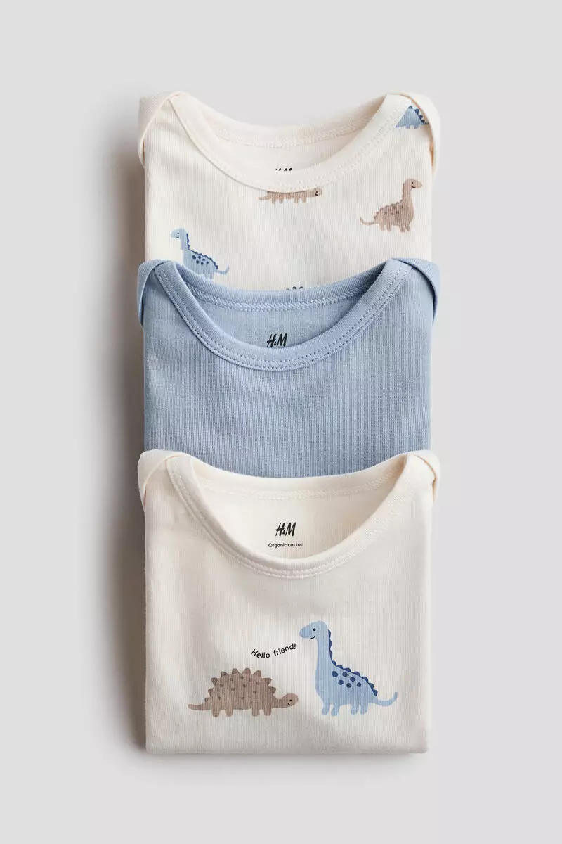 3-pack printed jersey bodysuits