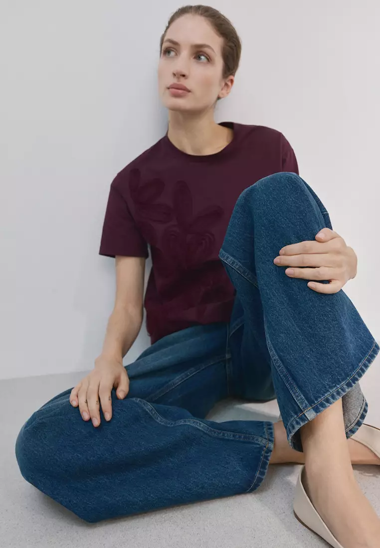 Floral-Embroidered Cotton T-Shirt