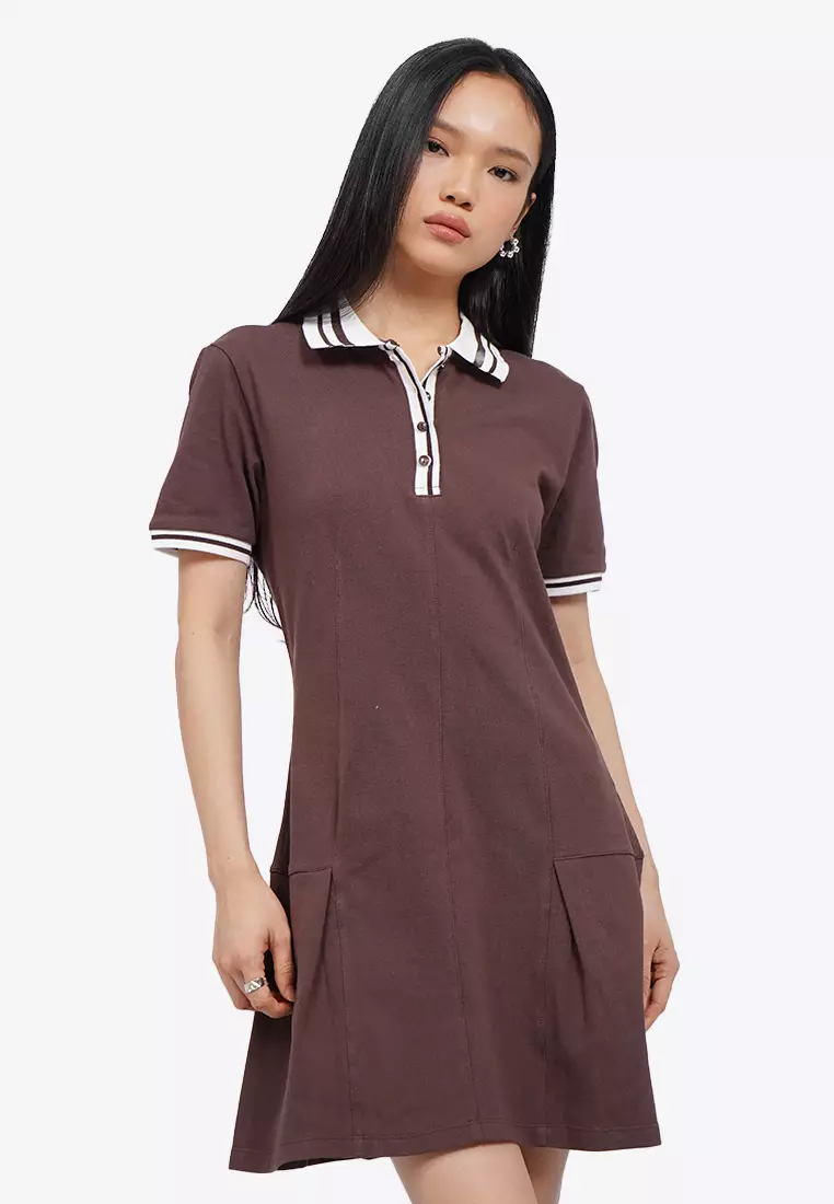 Contrast Rib Mini Dress