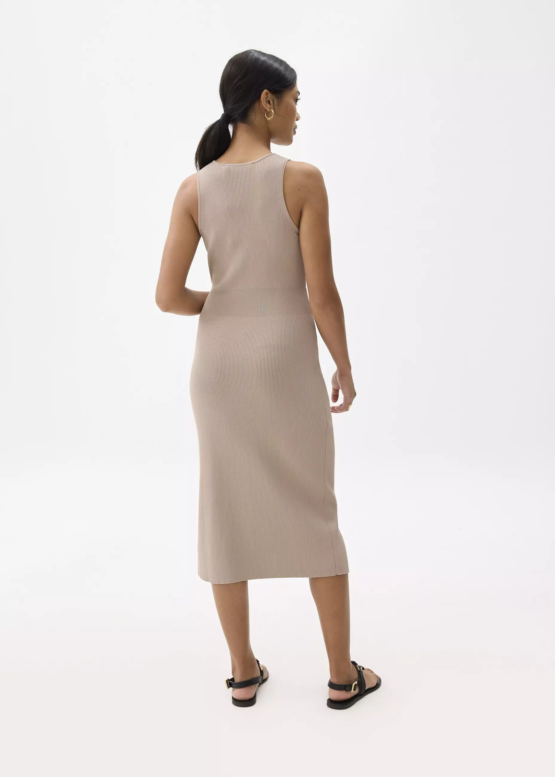 Dress Wanita - Farah Ribbed Knit Midi Dress