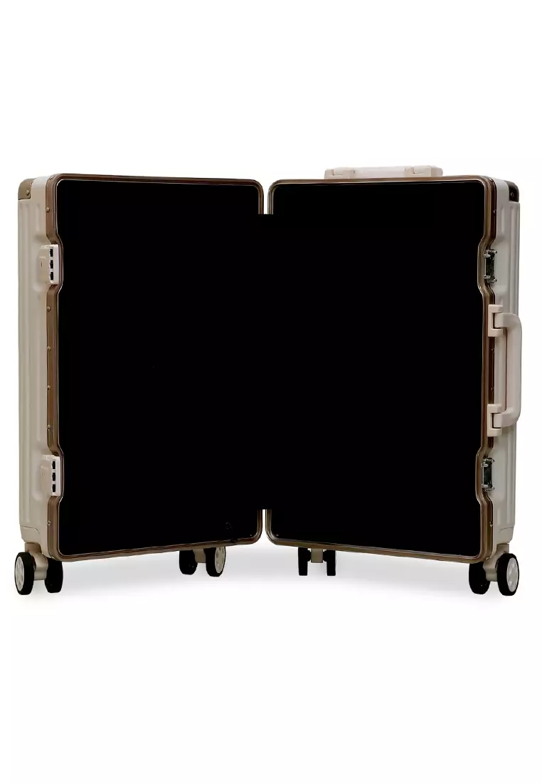 Carlton Koper Frame Aluminium Unisex Size 20 Inch Travel Bag Large Compartment TSA Lock Material Polycarbonate ORIGINAL - Pink