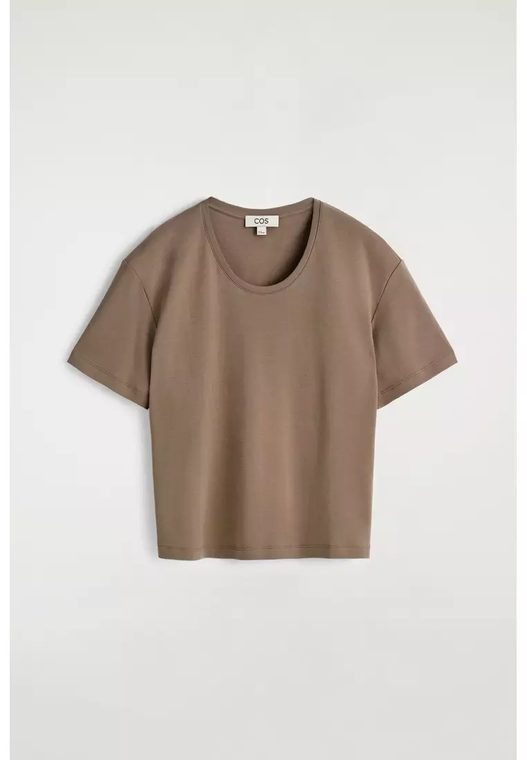 SCOOP-NECK COTTON T-SHIRT
