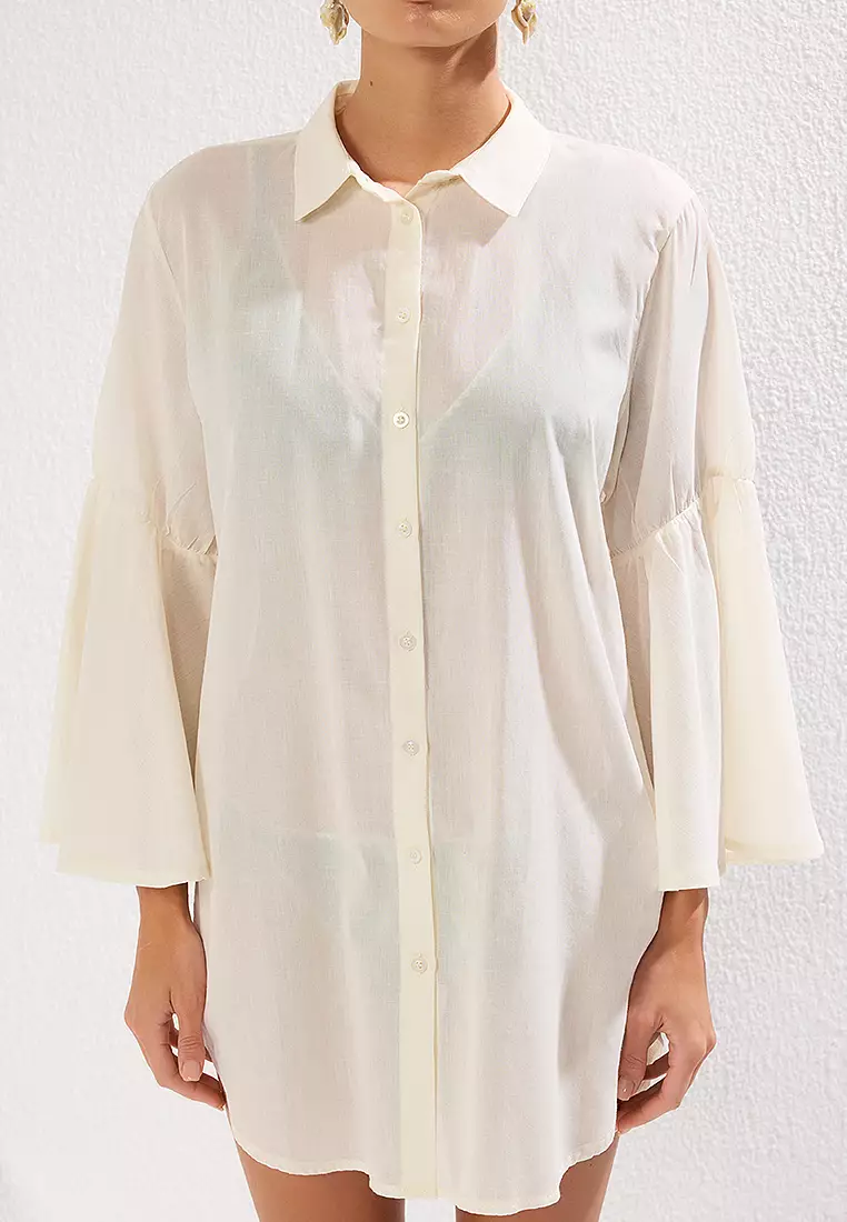 荷葉邊沙灘連身迷你裙