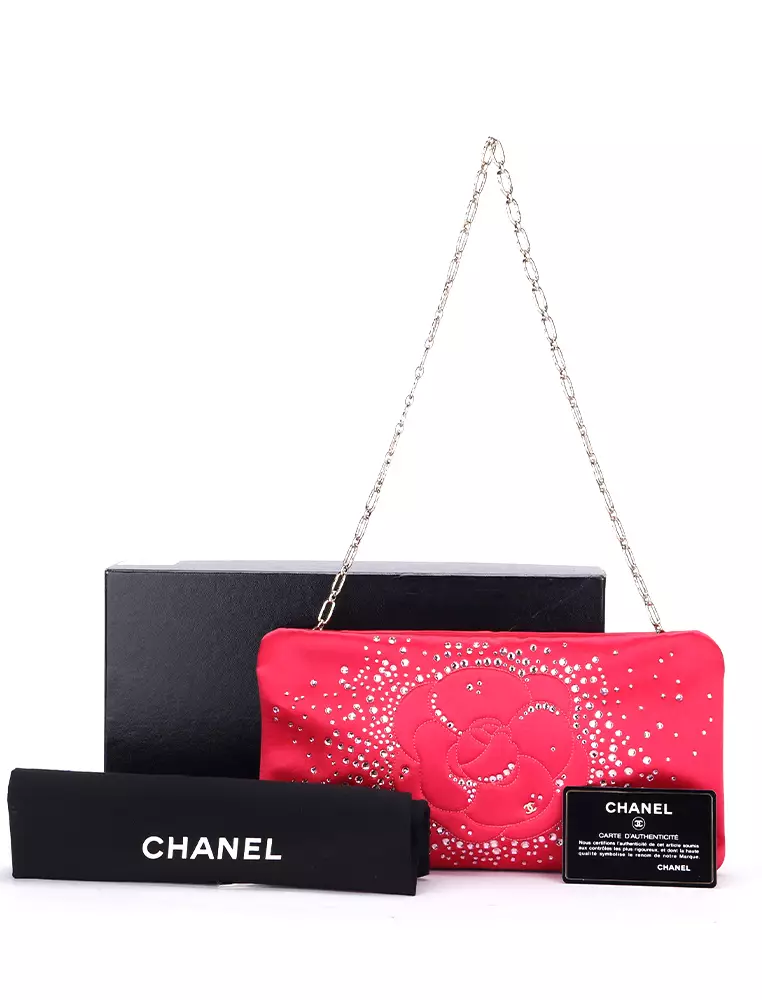 Chanel pink hot sale clutch bag