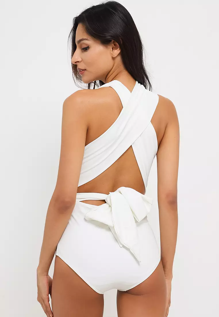 V-Neck Backless Swimsuit