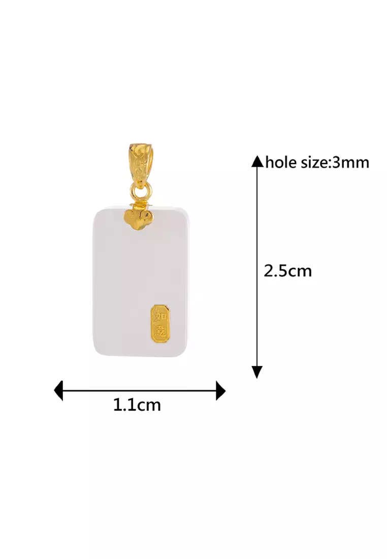 LITZ 999 (24K) Gold and Jade Pendant P184