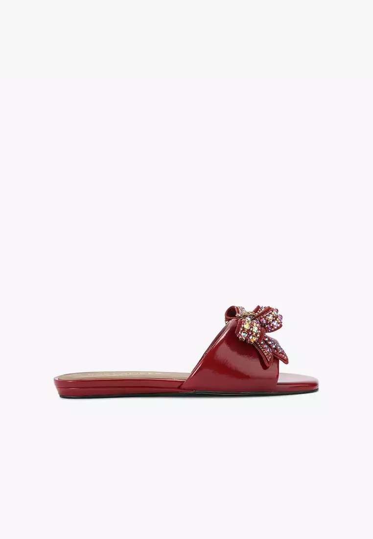 Discount on Kurt Geiger  shoes - SKU: Kensington Bow Flat Sandal Red