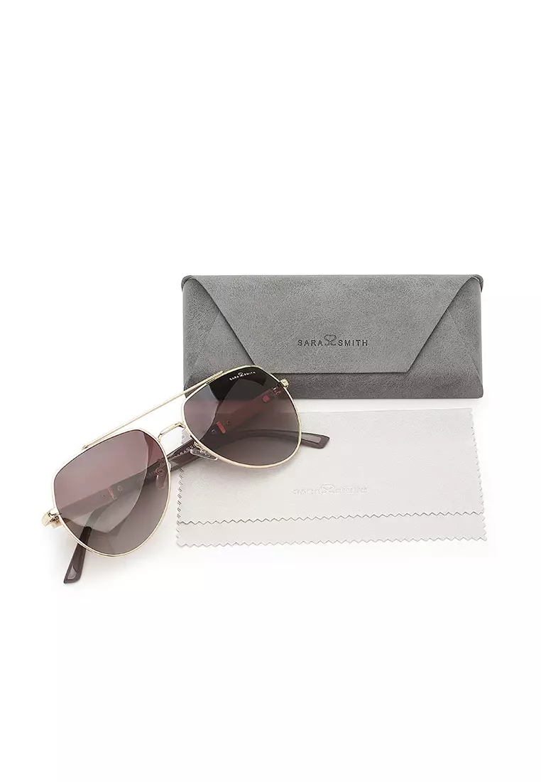 Unisex Polarized Aviator Sunglasses (太陽眼鏡) - 金色 / 棕色