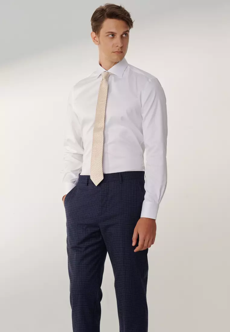 Milano Collection White Slim Fit Shirt