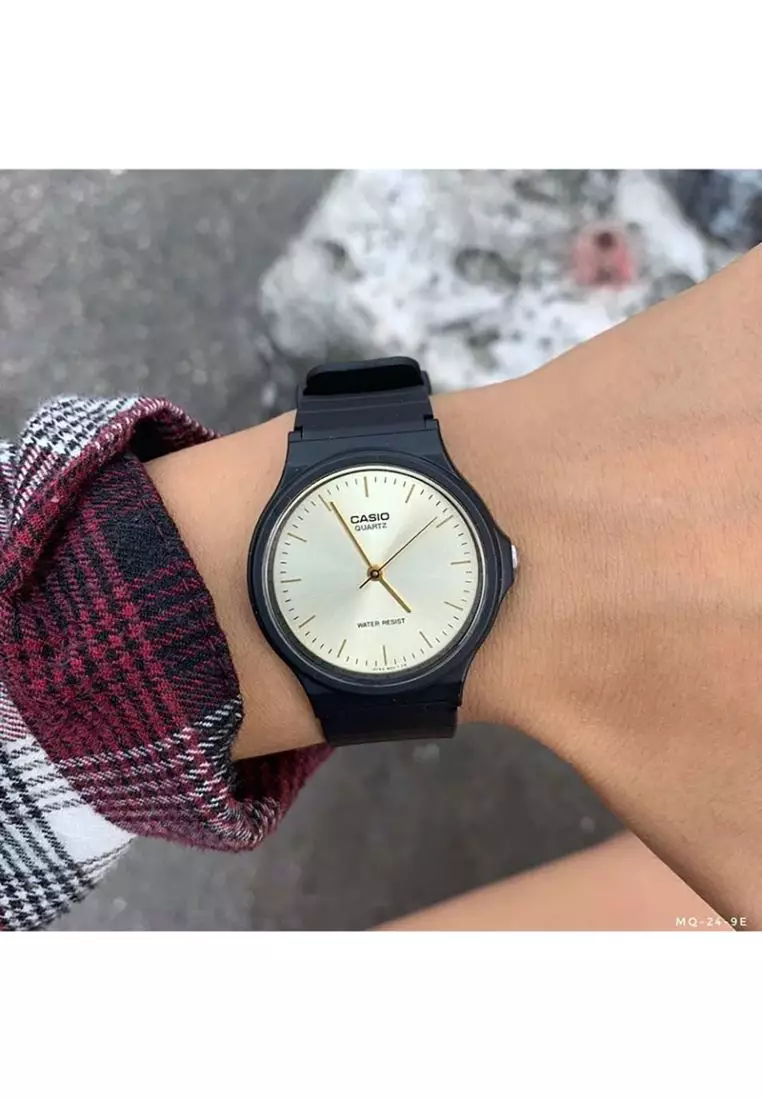 Men's Analog Watch MQ-24-9EL Black Resin Band Casual Watch