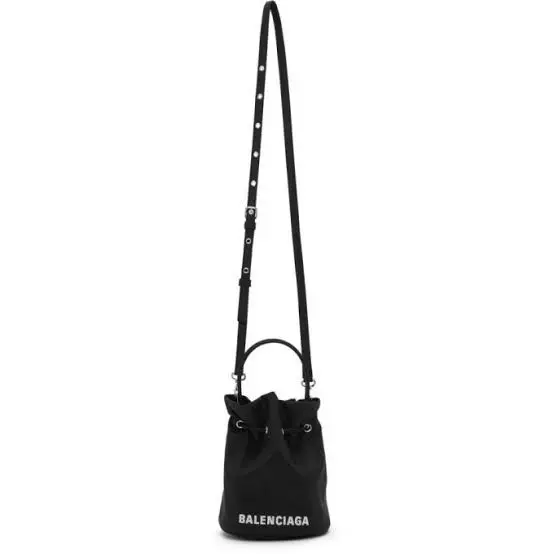 Balenciaga Wheel XS Drawstring Bucket Bag Black