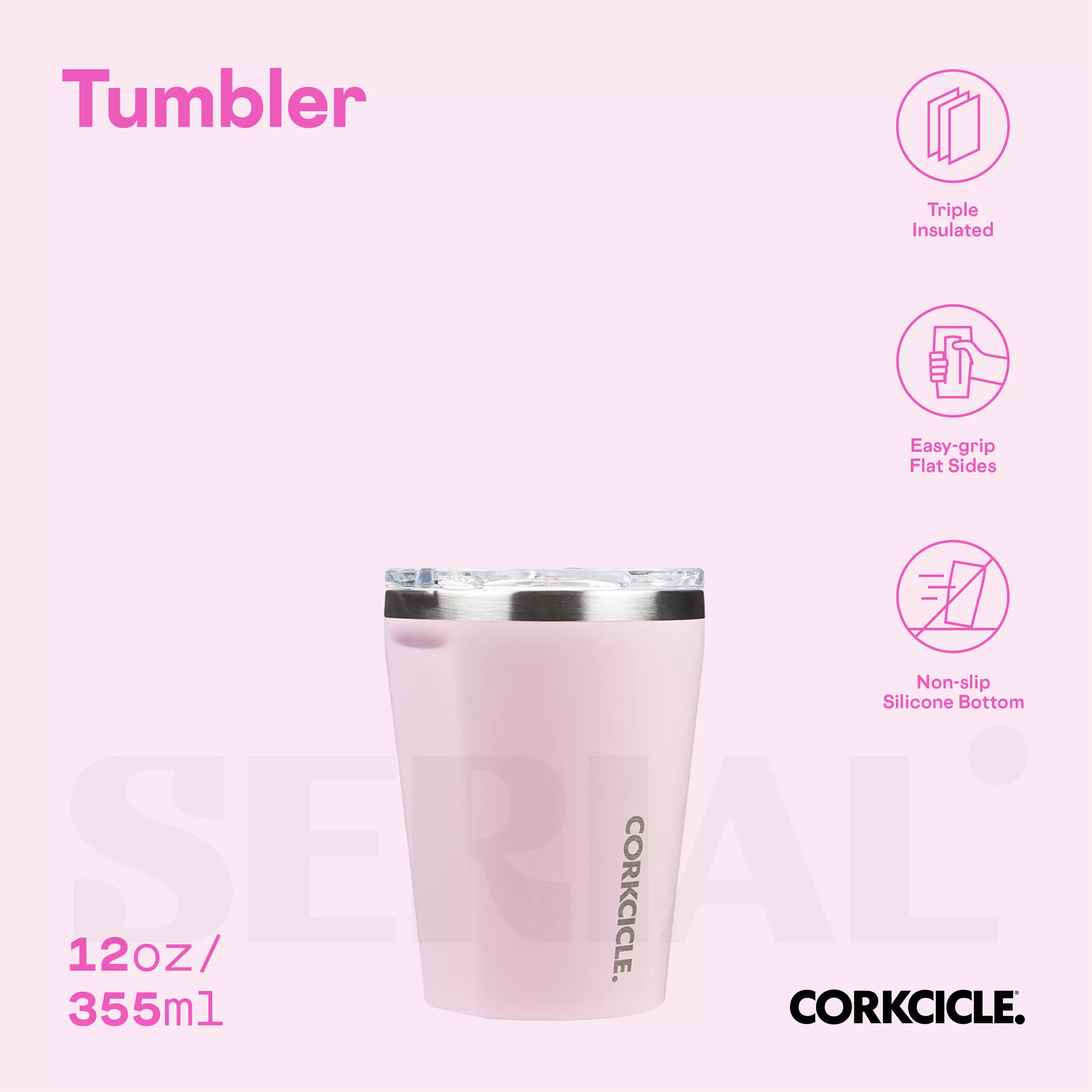 Tumbler 12oz - Classic Rose Quartz