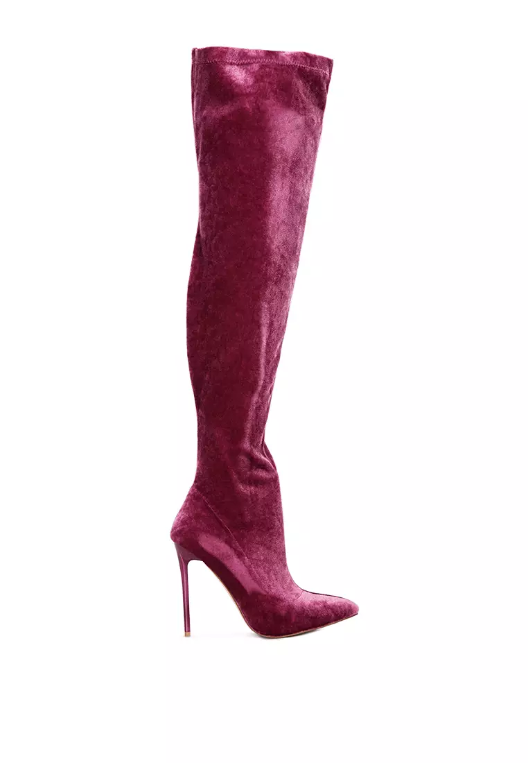 Purple stiletto boots clearance