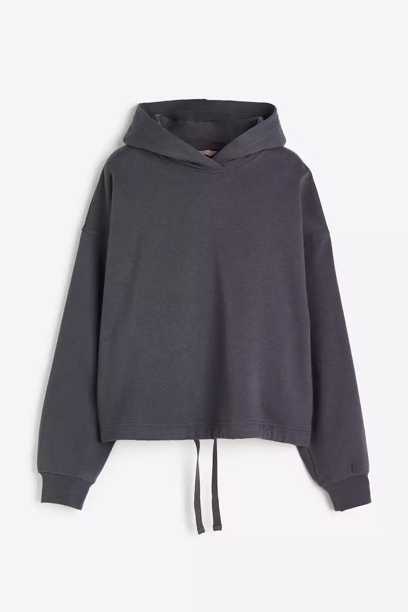 Drawstring-hem hoodie