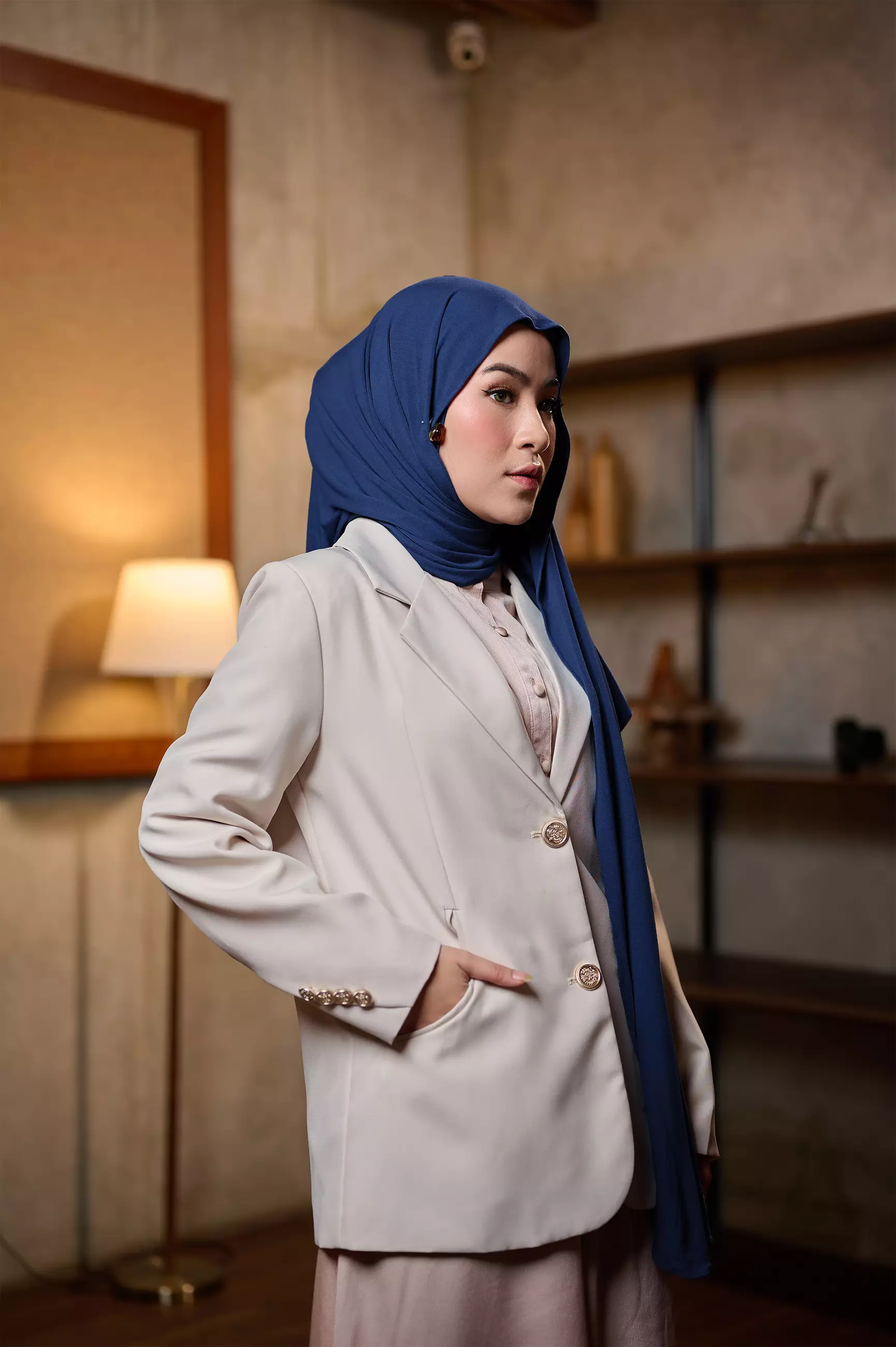 ZM Zaskia Mecca - Zinia Denim Hijab Instant Polos | Daily Hijab