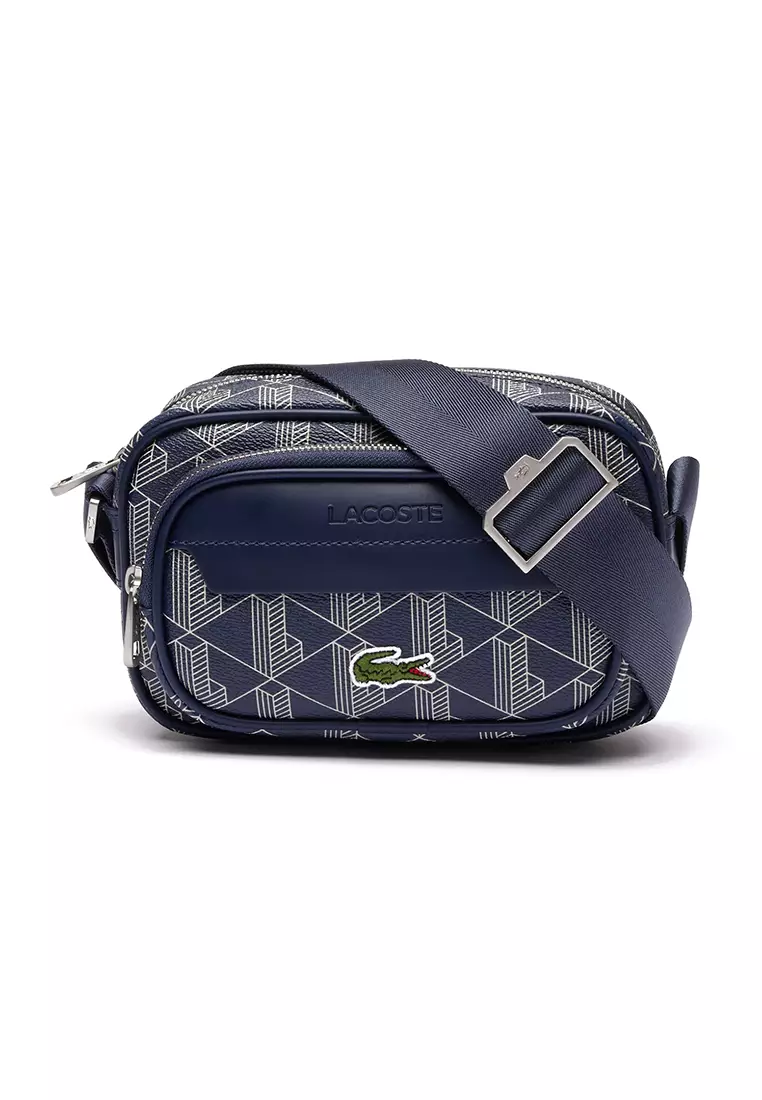 Lacoste Men's The Blend Small Monogram Canvas Crossbody Bag - One Size