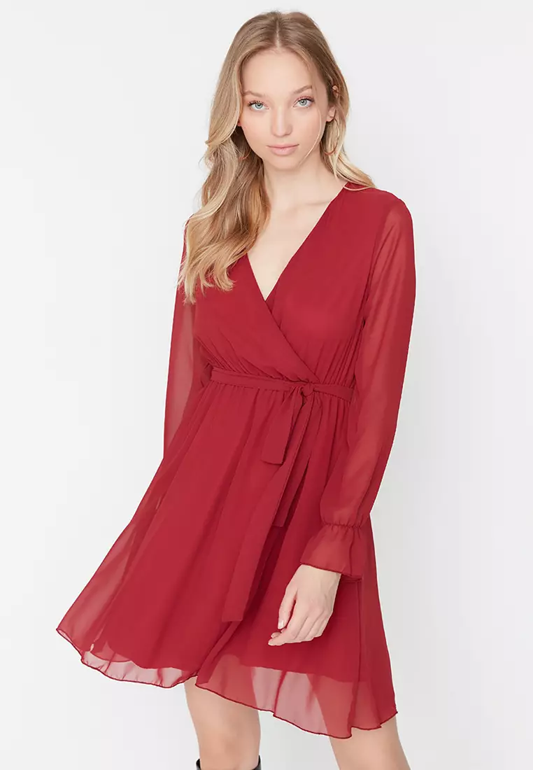 Flowy wrap cheap dress